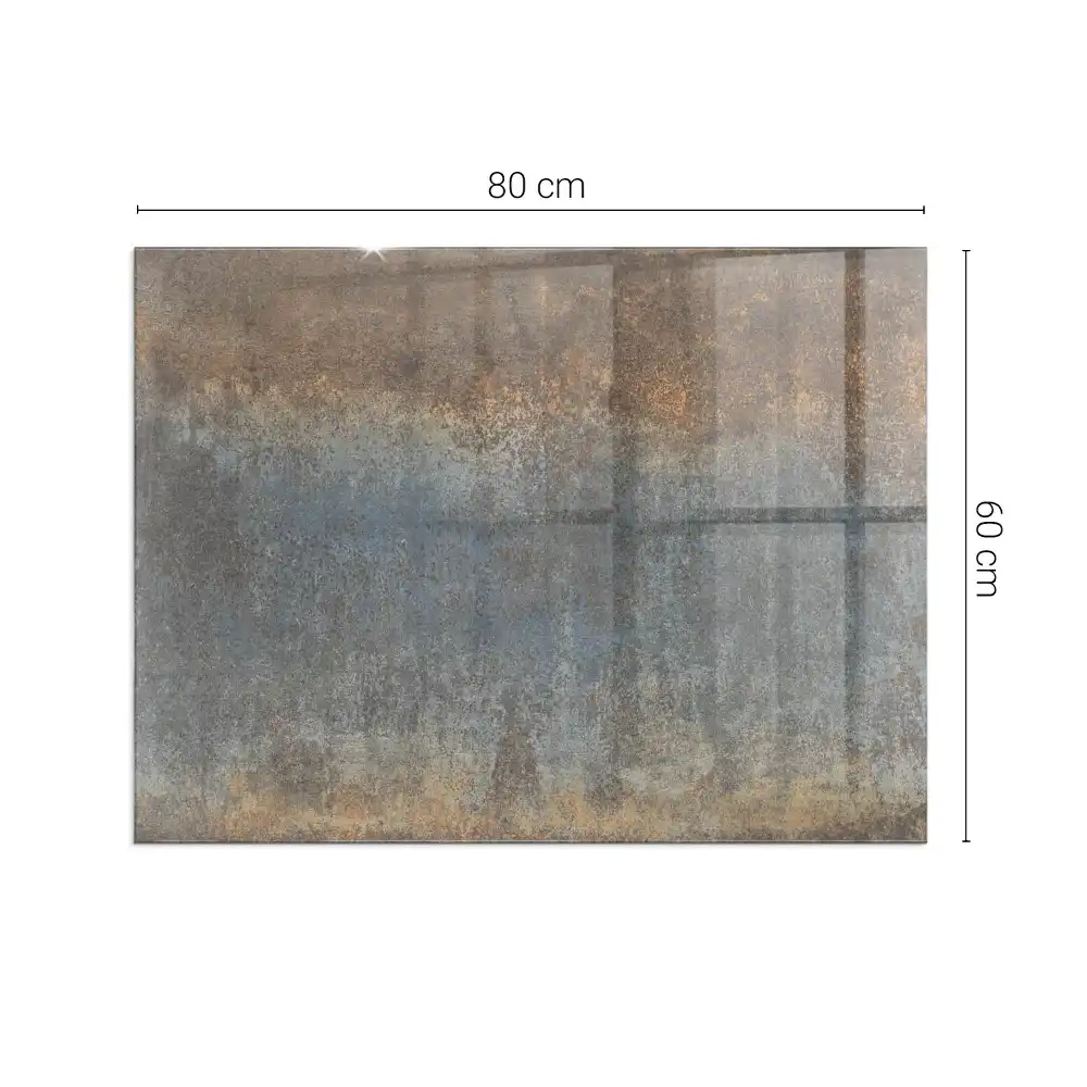 Placă dreptunghiulară din sticlă securizată pentru protecție sub sobă cu model abstract texturat
