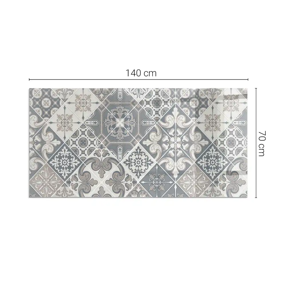 Protecție dreptunghiulară sub sobă cu model de mozaic decorativ