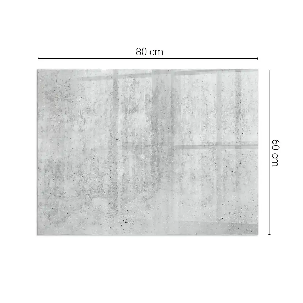 Placă de sticlă dreptunghiulară pentru șemineu cu textură de beton brut