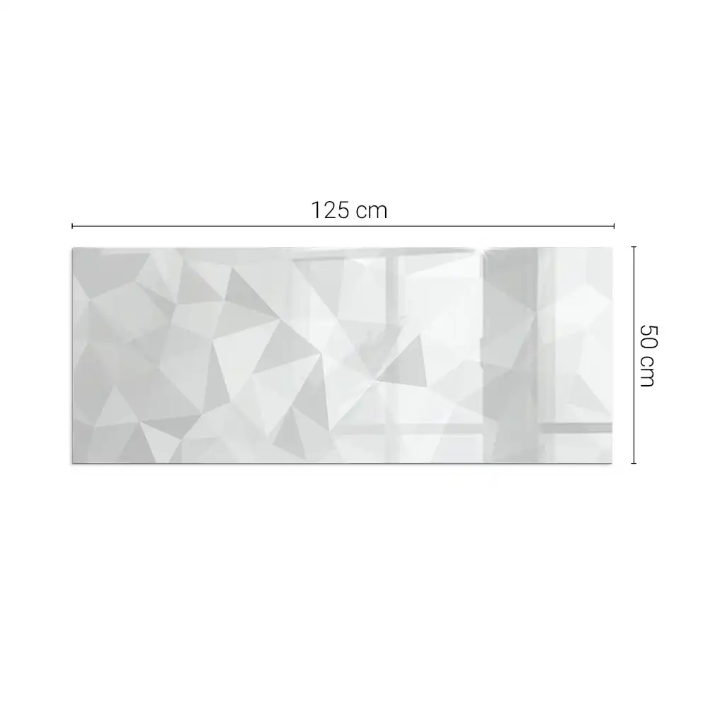 Placă dreptunghiulară din sticlă securizată pentru protecția podelei sub sobă cu model geometric abstract