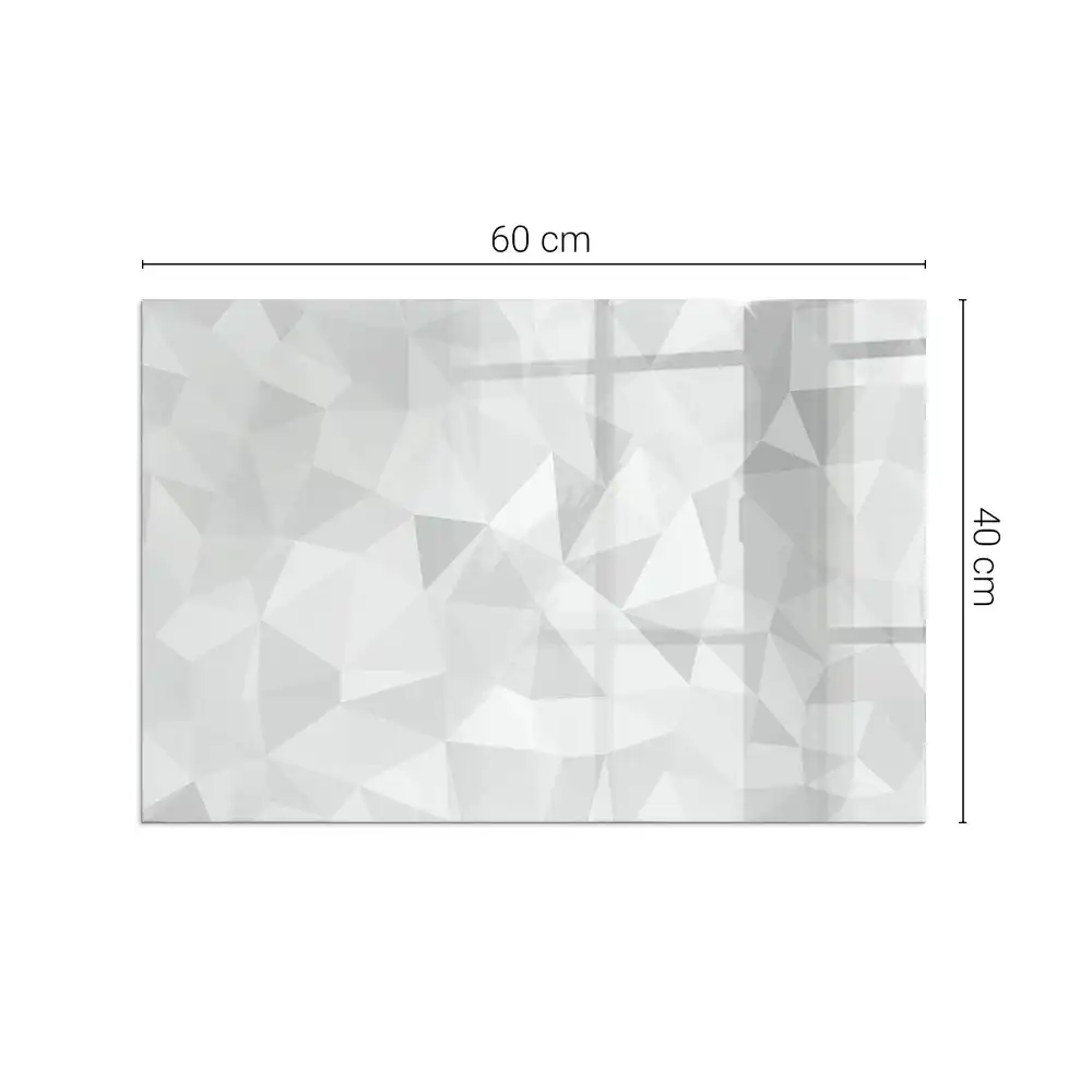 Placă dreptunghiulară din sticlă securizată pentru protecția podelei sub sobă cu model geometric abstract