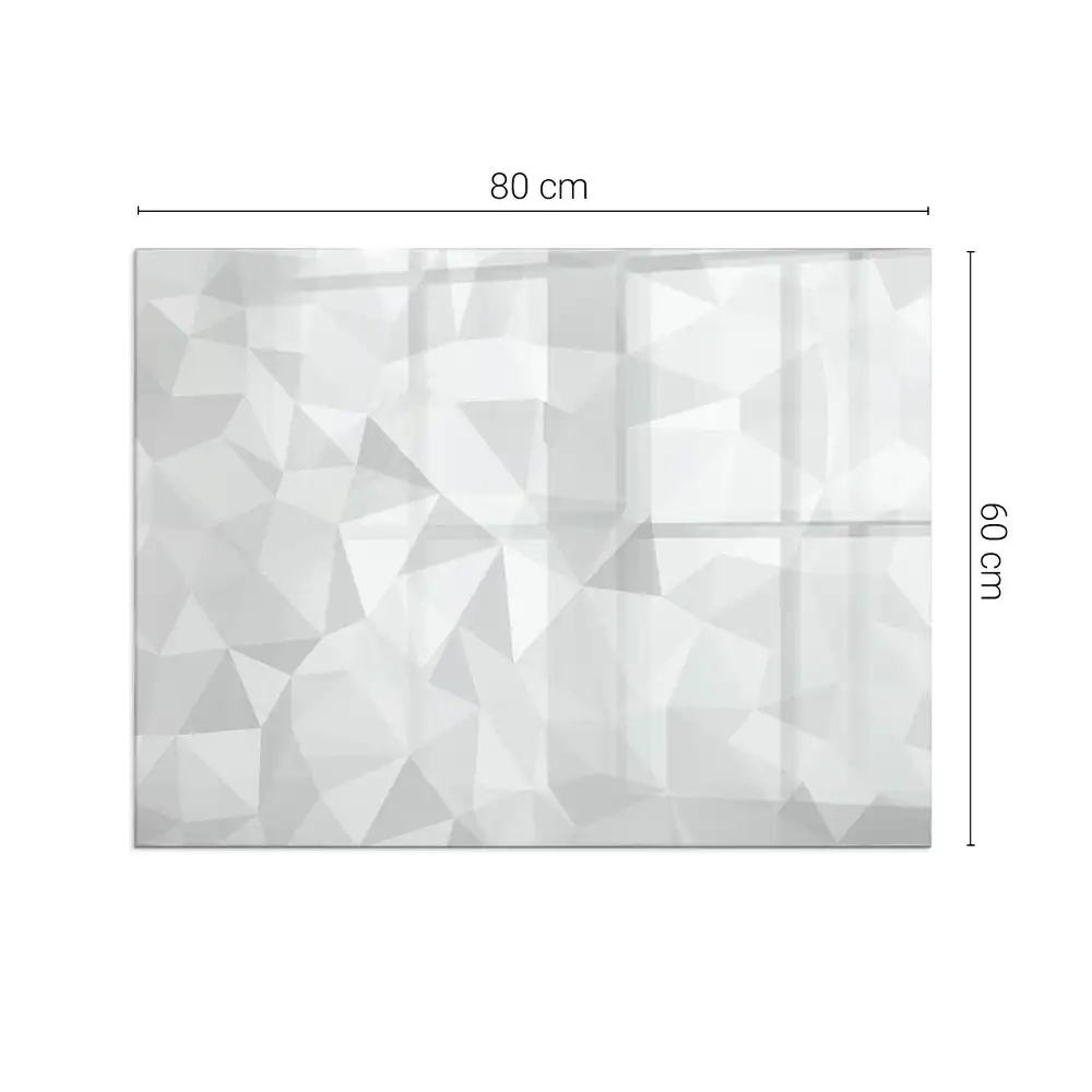 Placă dreptunghiulară din sticlă securizată pentru protecția podelei sub sobă cu model geometric abstract