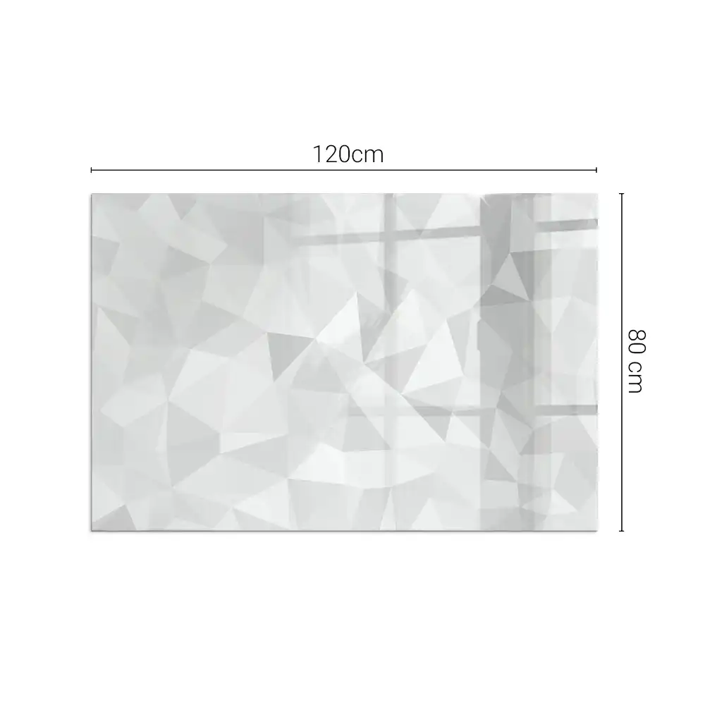 Placă dreptunghiulară din sticlă securizată pentru protecția podelei sub sobă cu model geometric abstract