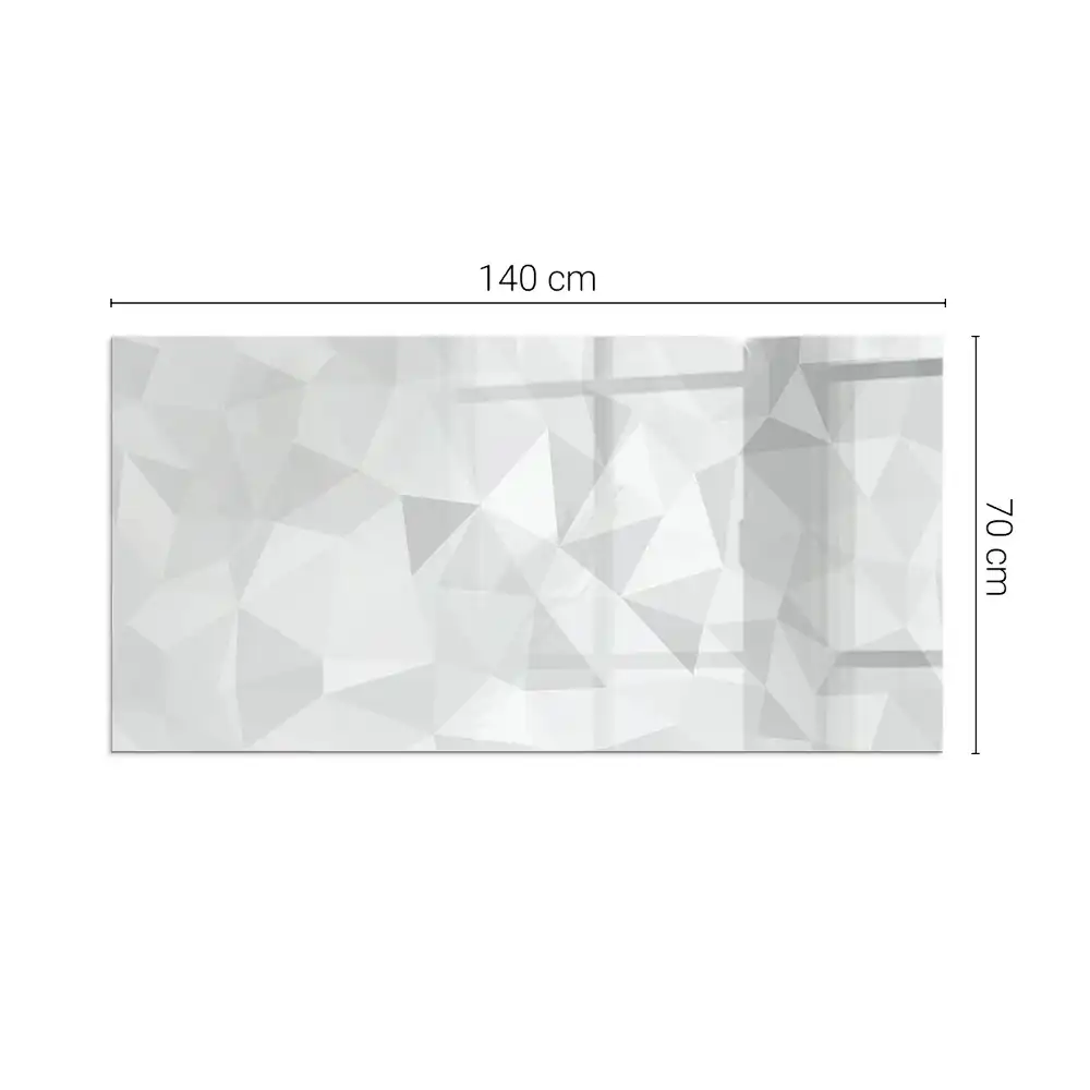 Placă dreptunghiulară din sticlă securizată pentru protecția podelei sub sobă cu model geometric abstract