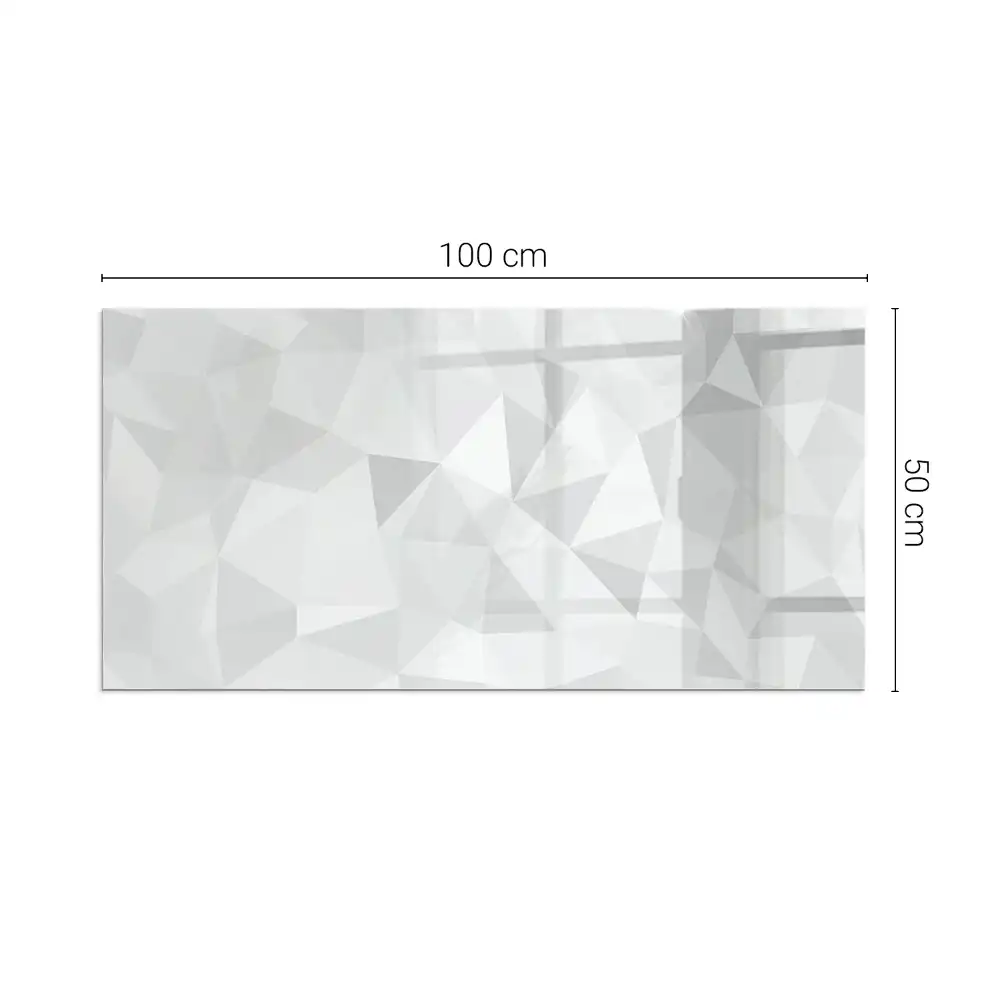 Placă dreptunghiulară din sticlă securizată pentru protecția podelei sub sobă cu model geometric abstract