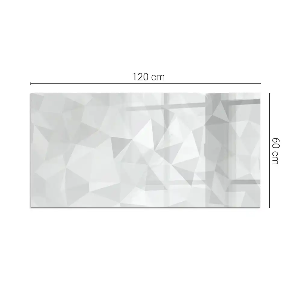 Placă dreptunghiulară din sticlă securizată pentru protecția podelei sub sobă cu model geometric abstract