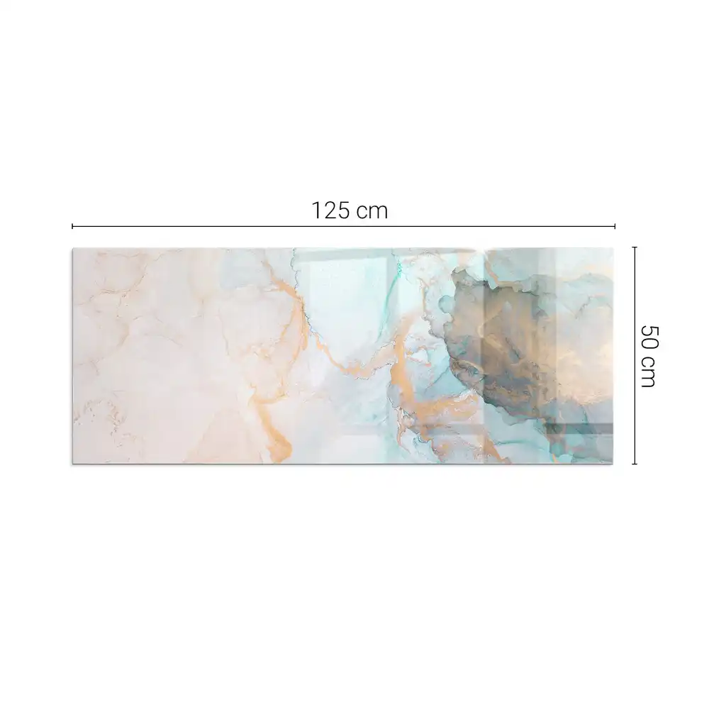 Placă de sticlă dreptunghiulară pentru șemineu cu model abstract fluid