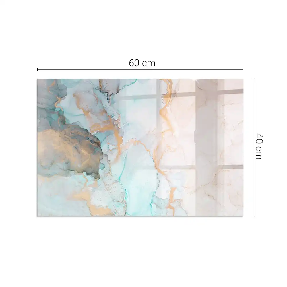 Placă de sticlă dreptunghiulară pentru șemineu cu model abstract fluid