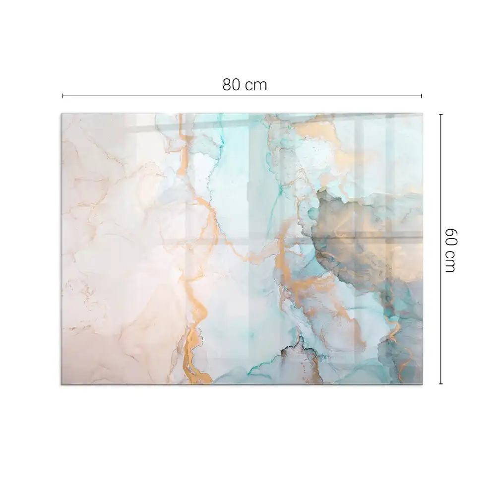 Placă de sticlă dreptunghiulară pentru șemineu cu model abstract fluid
