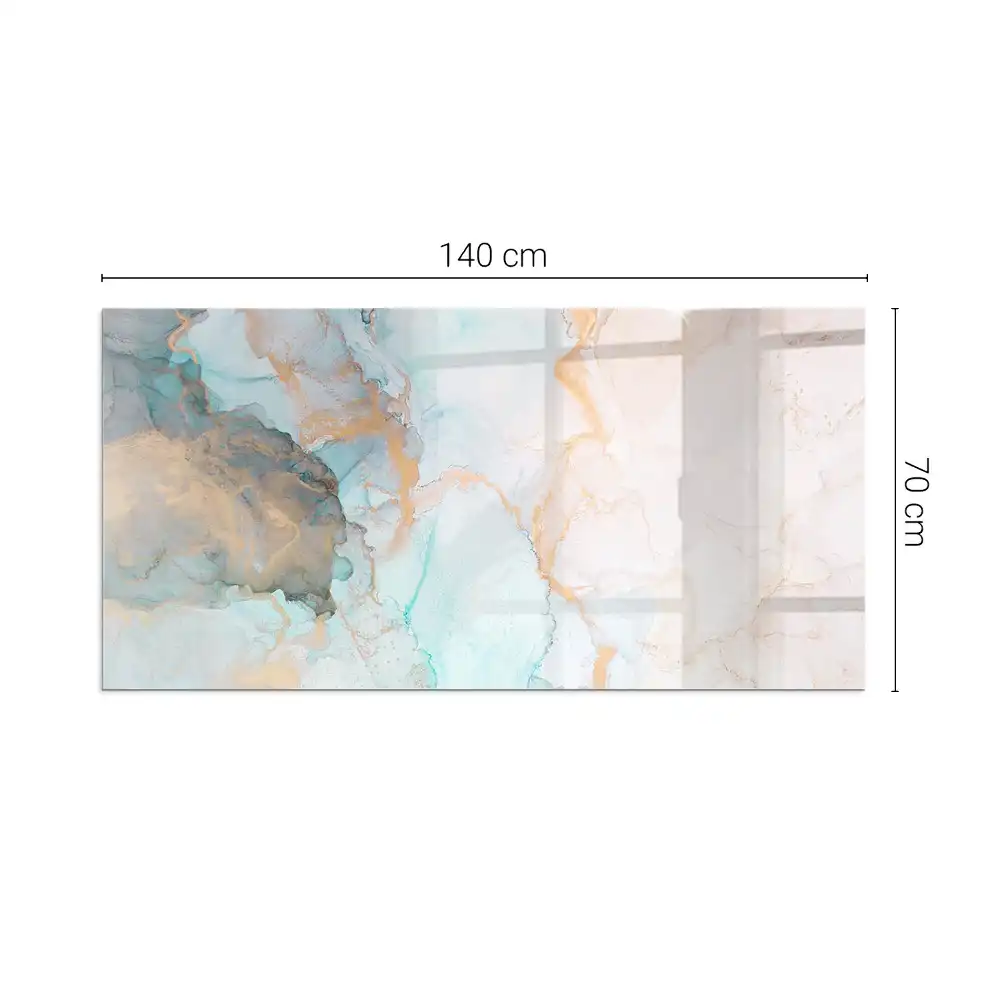 Placă de sticlă dreptunghiulară pentru șemineu cu model abstract fluid