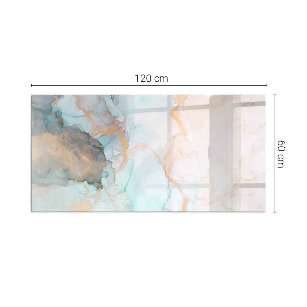 Placă de sticlă dreptunghiulară pentru șemineu cu model abstract fluid