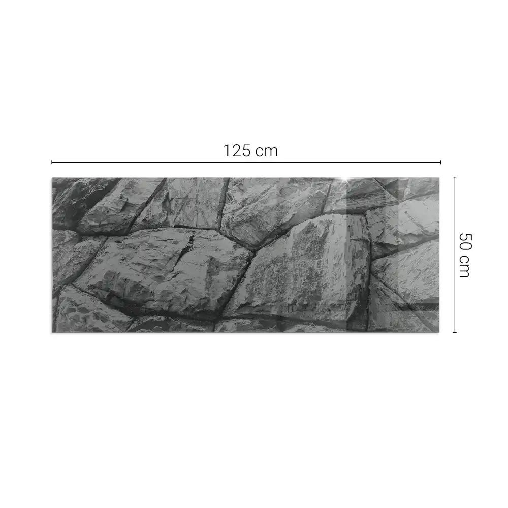 Placă dreptunghiulară din sticlă securizată pentru protecție sub sobă cu model de piatră naturală