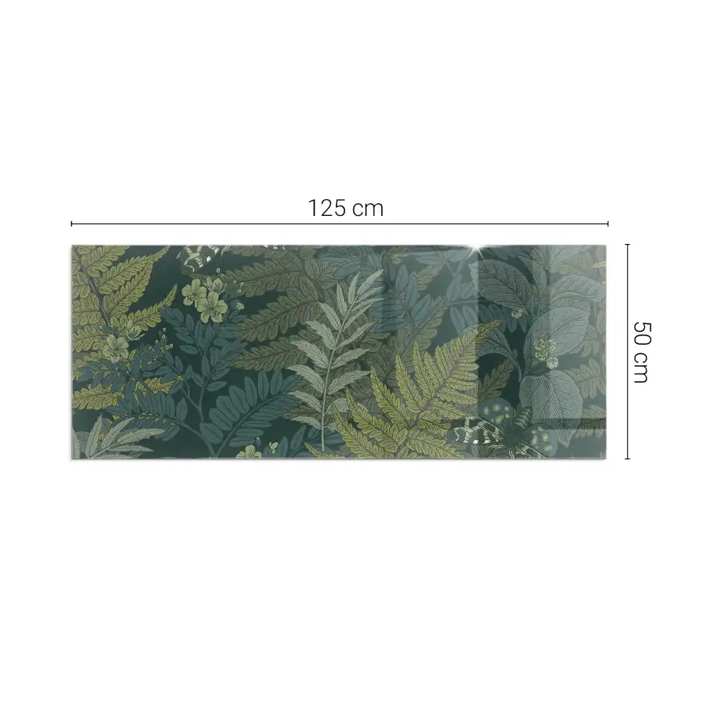 Protecție dreptunghiulară pentru sobă cu motive vegetale și fluturi