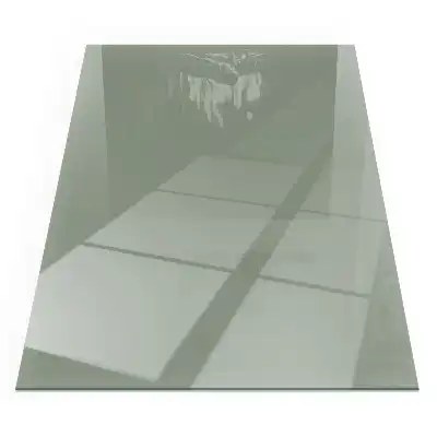Placă dreptunghiulară din sticlă securizată pentru protecția sub sobă, culoare verde-gri