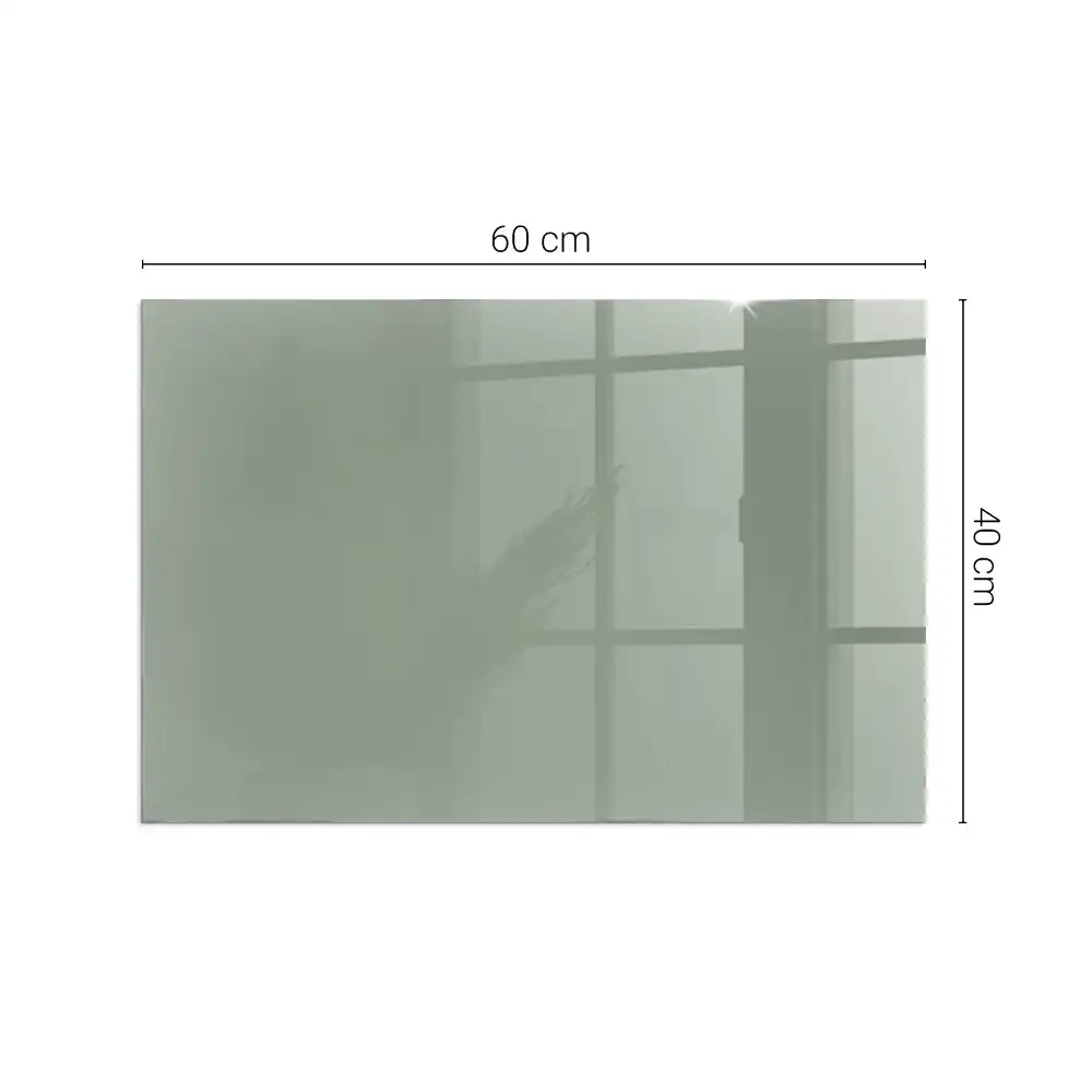 Placă dreptunghiulară din sticlă securizată pentru protecția sub sobă, culoare verde-gri
