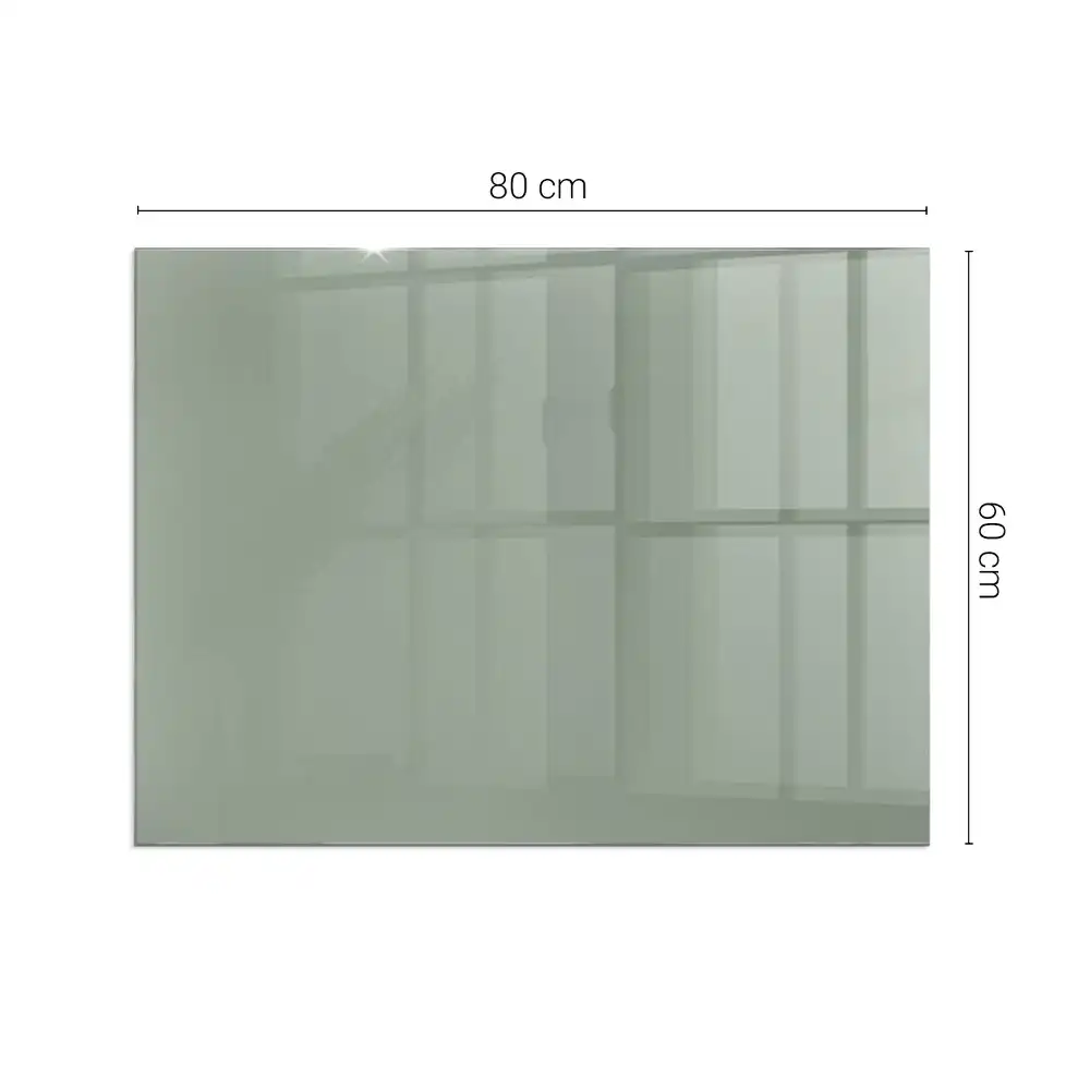 Placă dreptunghiulară din sticlă securizată pentru protecția sub sobă, culoare verde-gri