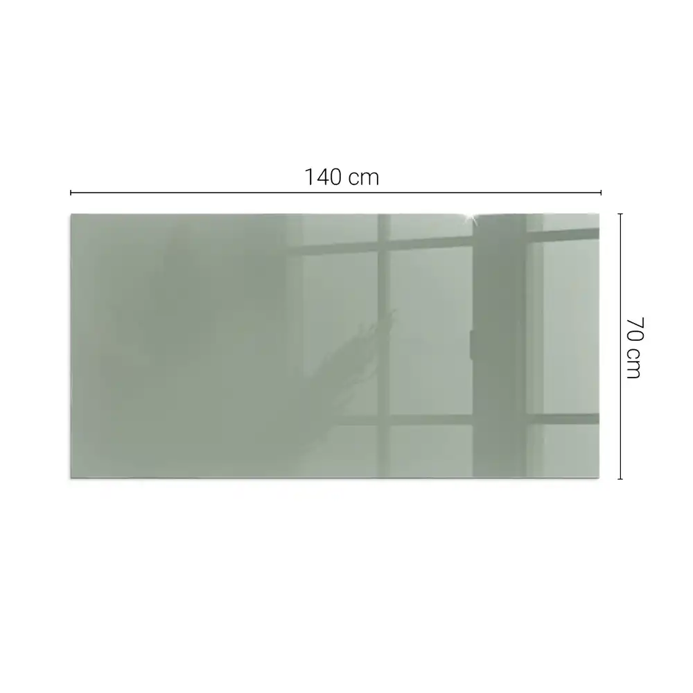 Placă dreptunghiulară din sticlă securizată pentru protecția sub sobă, culoare verde-gri