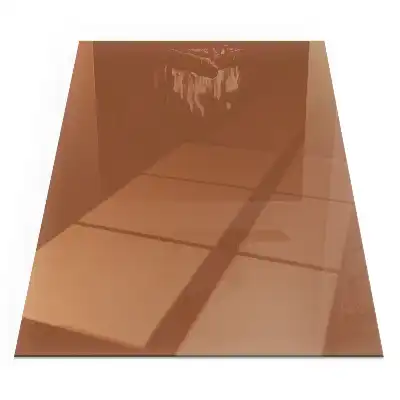 Placă de sticlă dreptunghiulară pentru șemineu de culoare maro