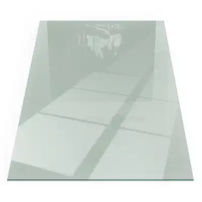 Placă dreptunghiulară din sticlă securizată pentru protecție sub sobă, culoare verde deschis