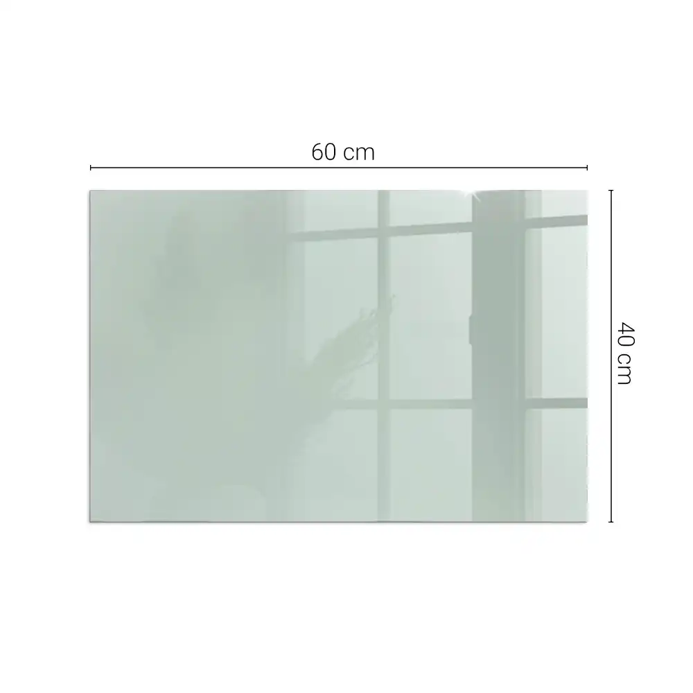 Placă dreptunghiulară din sticlă securizată pentru protecție sub sobă, culoare verde deschis