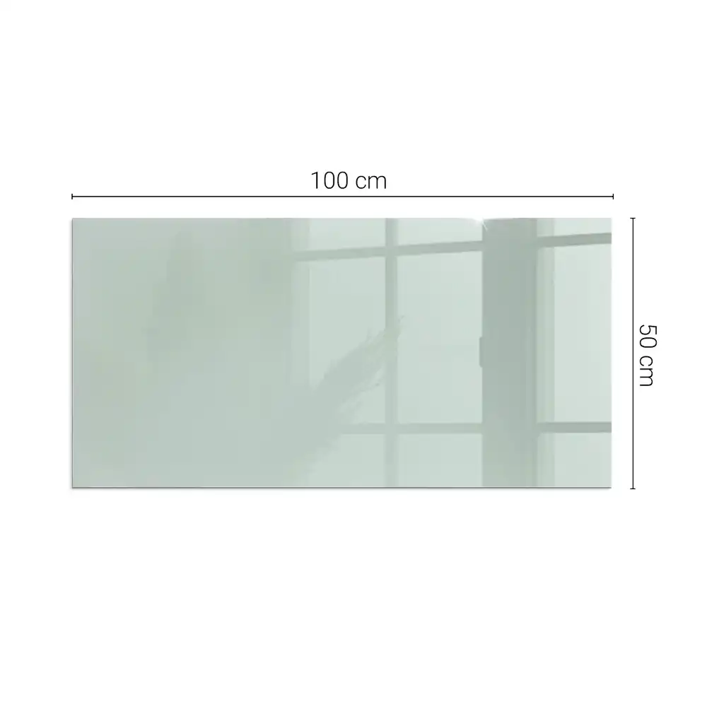 Placă dreptunghiulară din sticlă securizată pentru protecție sub sobă, culoare verde deschis