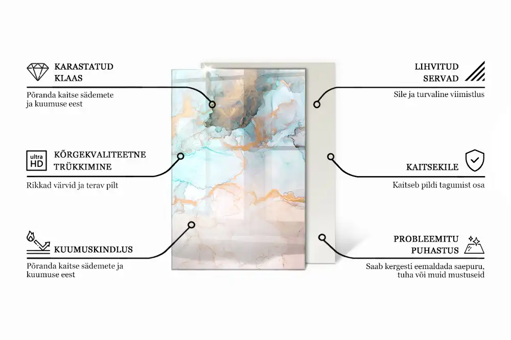 Placă dreptunghiulară de sticlă pentru șemineu de culoare violet deschis