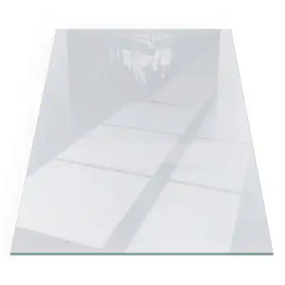 Placă dreptunghiulară din sticlă securizată pentru protecție sub sobă albă