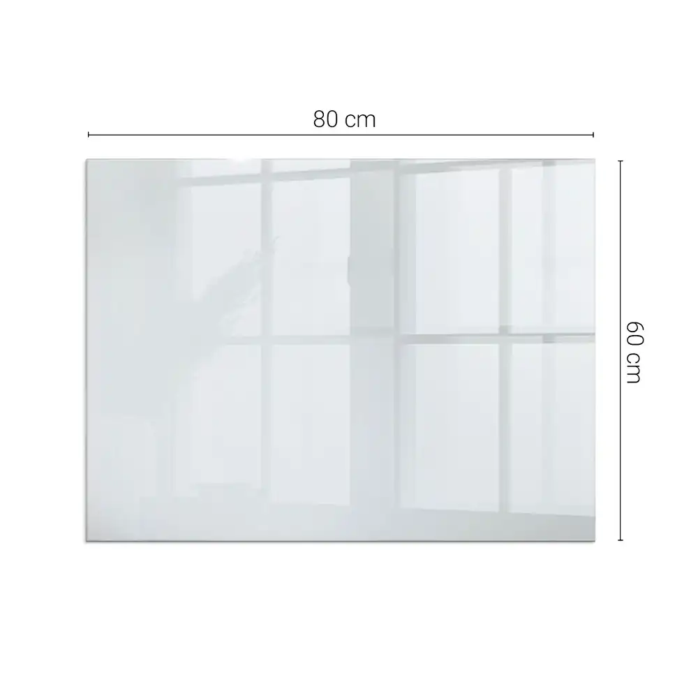 Placă dreptunghiulară din sticlă securizată pentru protecție sub sobă albă