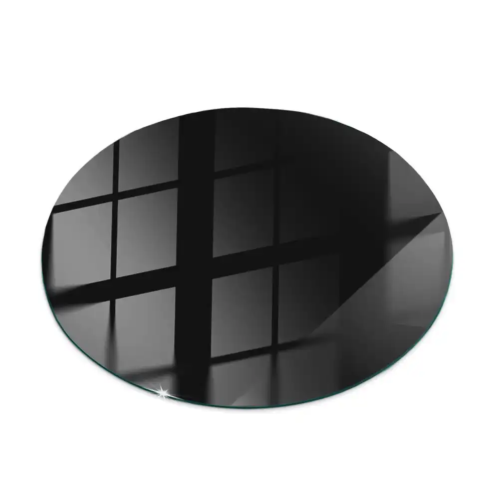 Blat de sticlă rotund negru cu finisaj neted
