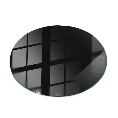 Blat de sticlă rotund negru cu finisaj neted