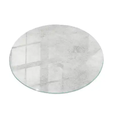 Blat de masă rotund din sticlă cu aspect de beton crăpat