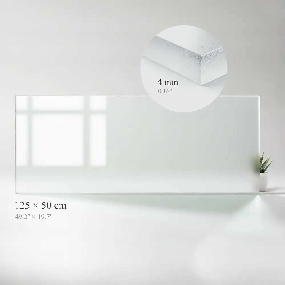 Blat de masă rectangular din sticlă semitransparentă