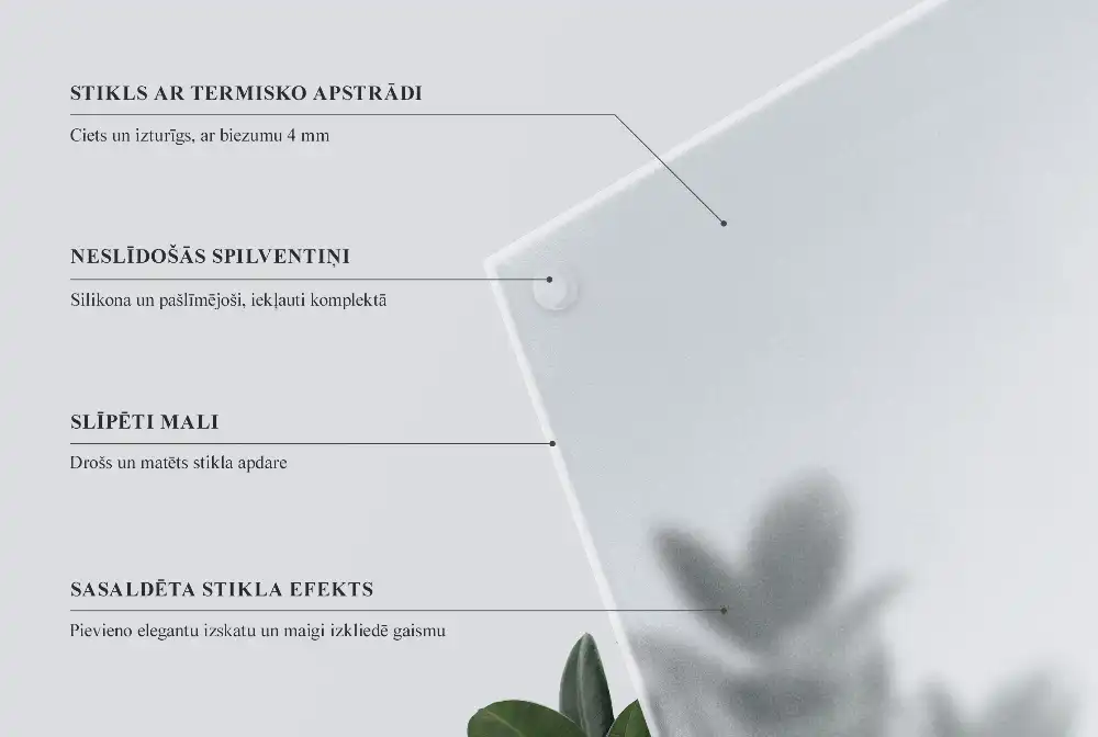 Blat de masă rectangular din sticlă semitransparentă