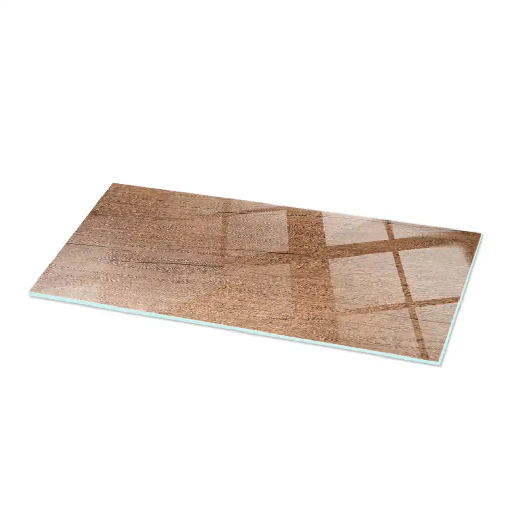 Blat din sticlă securizată cu aspect de lemn natural