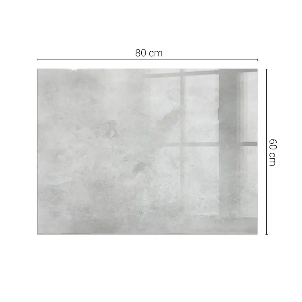 Blat de masă din sticlă cu aspect de beton și fisuri