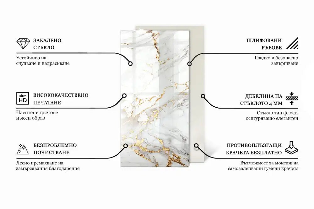 Blat de sticlă cu motiv forestier elegant