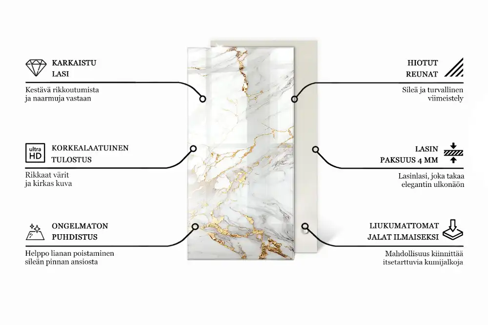 Blat de sticlă cu motiv forestier elegant