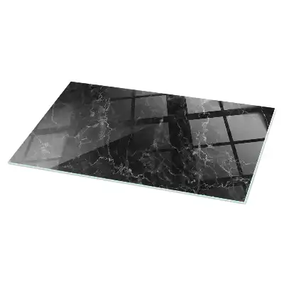 Blat de masă rectangular din sticlă cu design de marmură cu vinișoare delicate