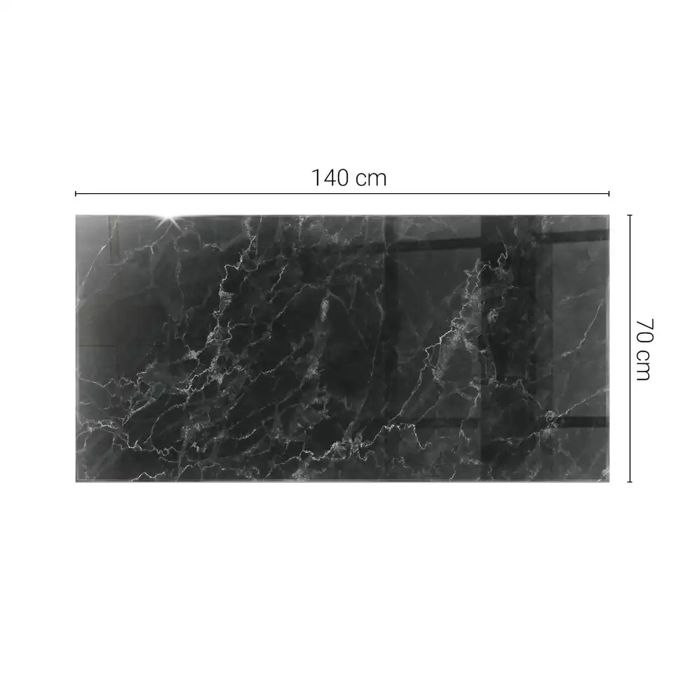 Blat de masă rectangular din sticlă cu design de marmură cu vinișoare delicate