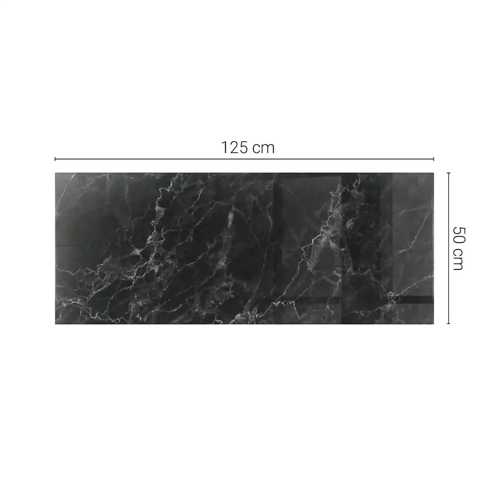 Blat de masă rectangular din sticlă cu design de marmură cu vinișoare delicate