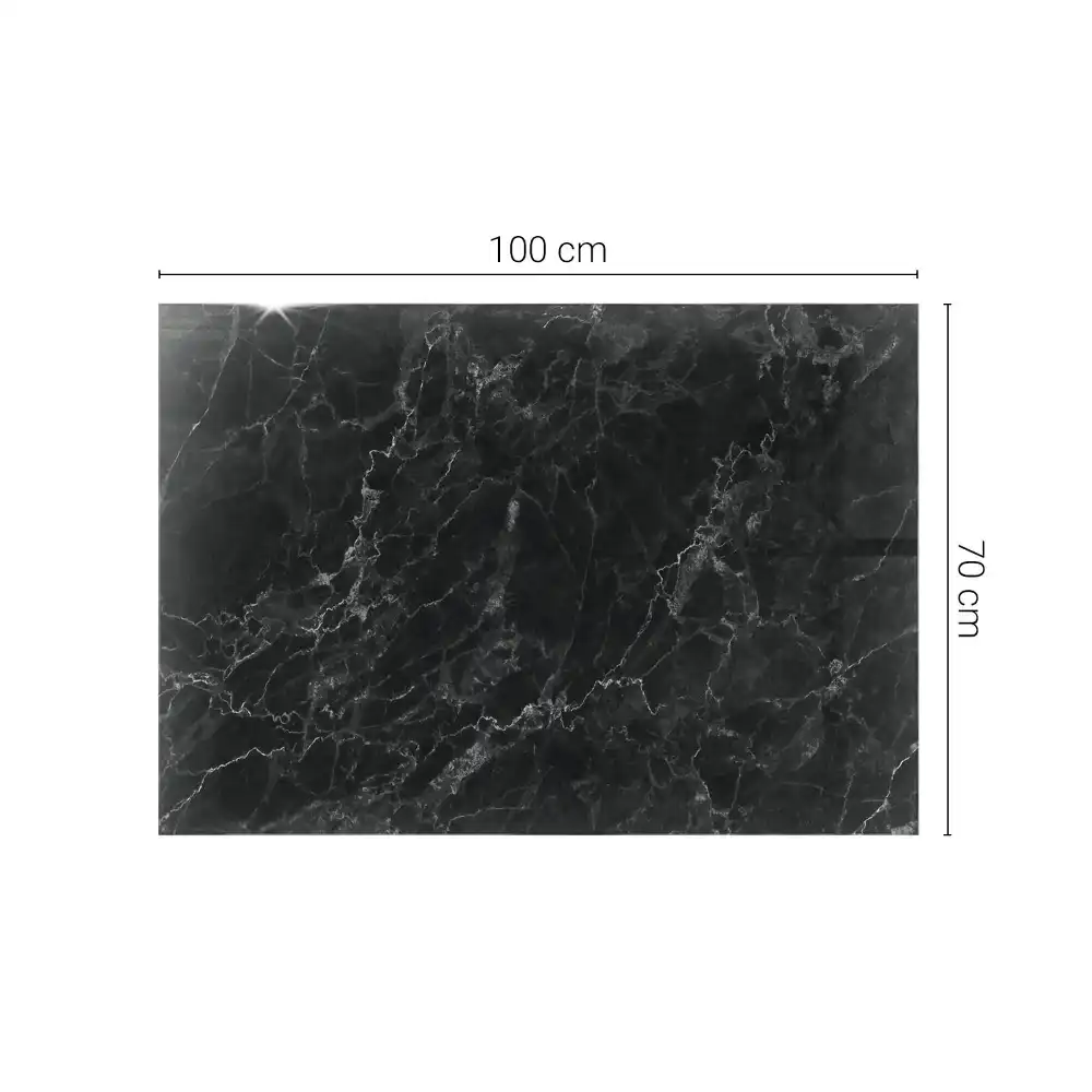Blat de masă rectangular din sticlă cu design de marmură cu vinișoare delicate