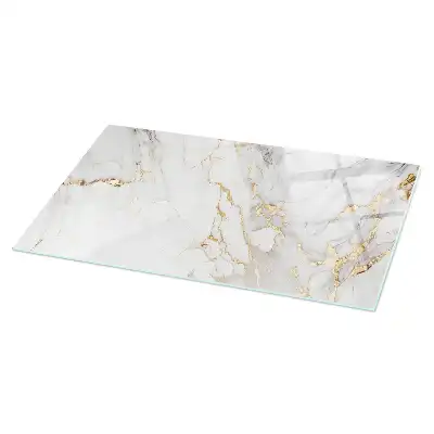 Blat de masă din sticlă dreptunghiular cu model subtil de marmură