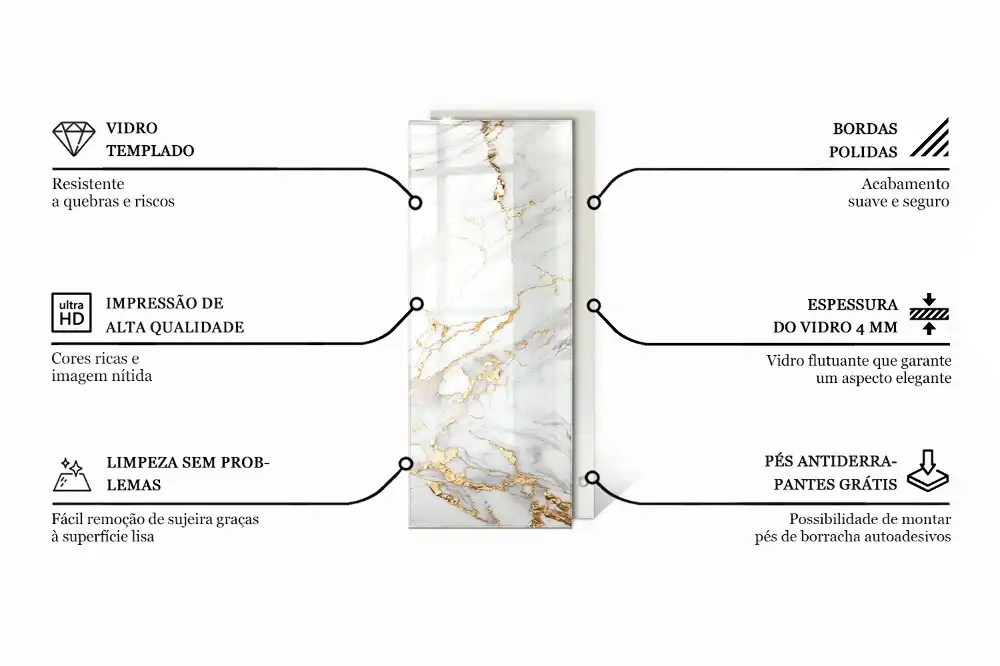 Blat din sticlă securizată cu inserții de lemn și rășină