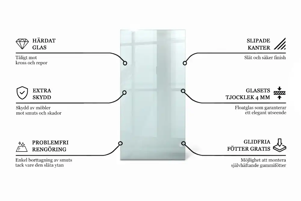 Blat de masă dreptunghiular transparent pentru bucătărie