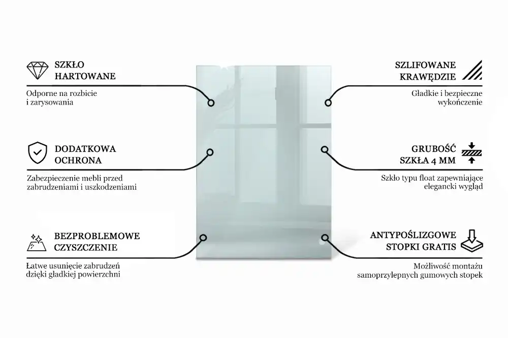 Blat de masă dreptunghiular transparent pentru bucătărie
