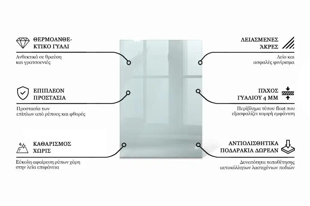 Blat de masă dreptunghiular transparent pentru bucătărie