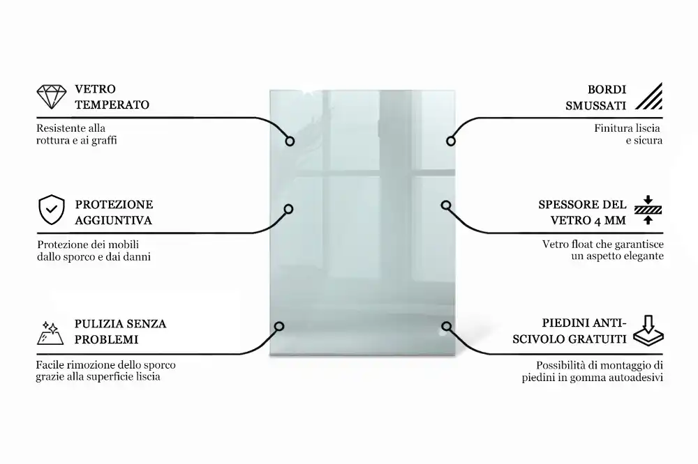 Blat de masă dreptunghiular transparent pentru bucătărie