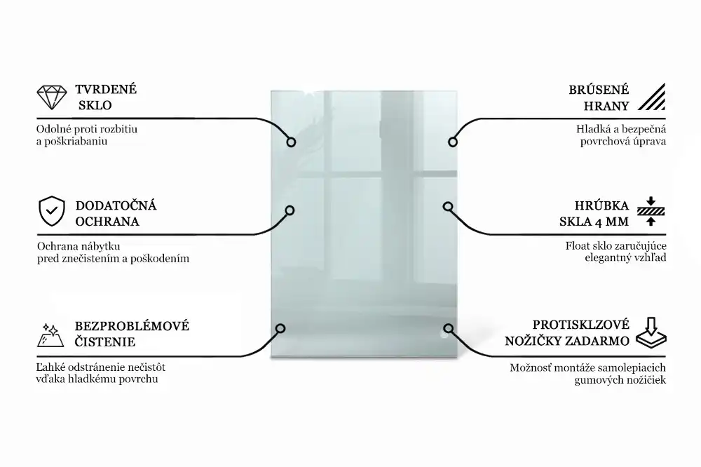 Blat de masă dreptunghiular transparent pentru bucătărie
