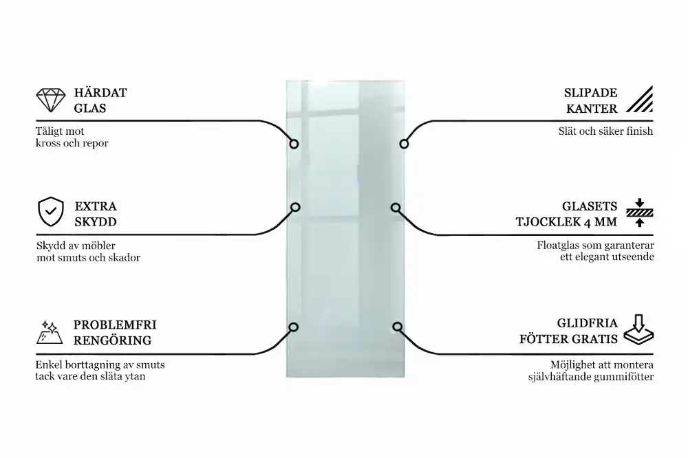 Blat de masă dreptunghiular transparent pentru bucătărie