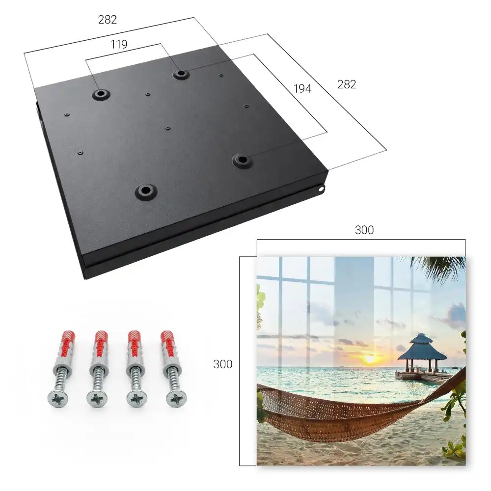 Dulapior pentru chei cu design de plajă tropicală și apus cu foișor
